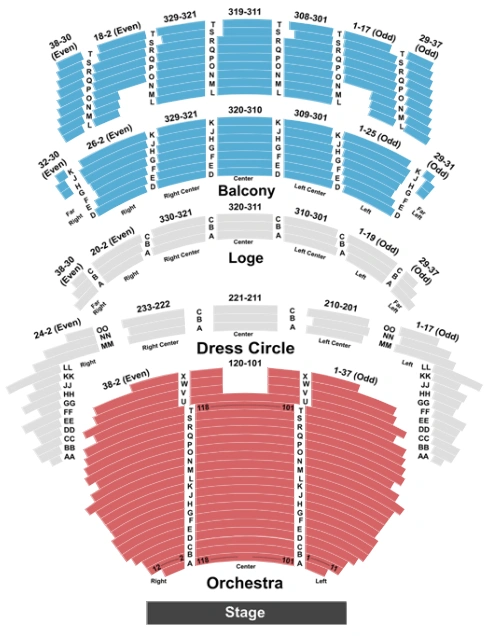 cadillac palace seating chart